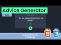 Advice generator app Frontend Mentor Challenge
