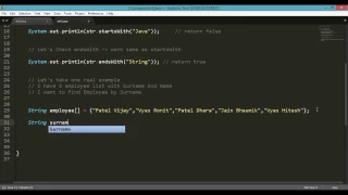 startsWith endsWith String Handling Java Program