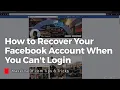 How to Recover Your Facebook Account When You Can t Login