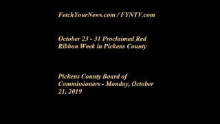 October 23 - 31 Proclaimed Red Ribbon Week in Pickens