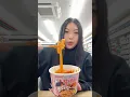 Buldak carbonara tteokbokki \u0026 ice cup at a Korean convenience store 💗