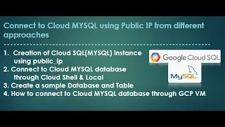 Create and Connect GCP CloudSQL MYSQL instance using public ip
