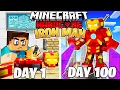 Download Lagu I Survived 100 DAYS as IRON MAN in HARDCORE Minecraft!