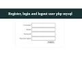 User registration PHP and MySQL 1