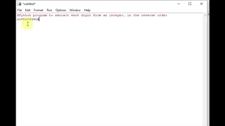 Python program to extract each digit from an integer in the reverse order