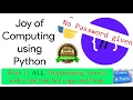 NPTEL The Joy of Computing using python week 11 all 3 programming assignment answer with code link