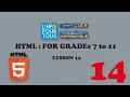 HTML Lesson 14 for Grades 7 to 11