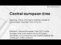 Central-european-time Meaning
