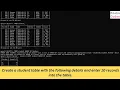 12th Board Computer Science SQL Program Student Table SQL Program