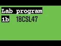 18CSL47 Lab program 1b Design and Analysis of Algorithms Laboratory VTU 4th SEM CSE