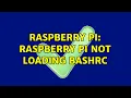 Raspberry Pi Raspberry Pi not loading bashrc 2 Solutions