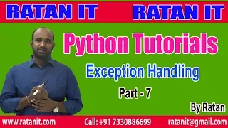 Python Tutorial Exception Handling Part-7 By Ratan Sir