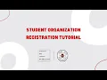 Student Org Re Registration Tutorial