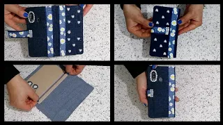 كوفر هاتف بقطعة من القماش و بطريقة بسيطة جدا DIY Mobile Cover DIY Cover Per Cellulare Fai Da Te 