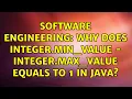 Software Engineering Why does Integer MIN - VALUE