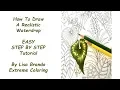 How I Color A Leaf With Drops - Magical Jungle Coloring Book Lisa Brando Extreme Coloring