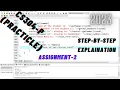 CS304P Assignment 2 Solution Spring 2023 CS304P Assignment No 2 Spring 2023