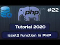 isset function in php isset function php tutorial 22