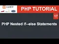 PHP Bangla Tutorial PHP Nested if else statements Part - 17