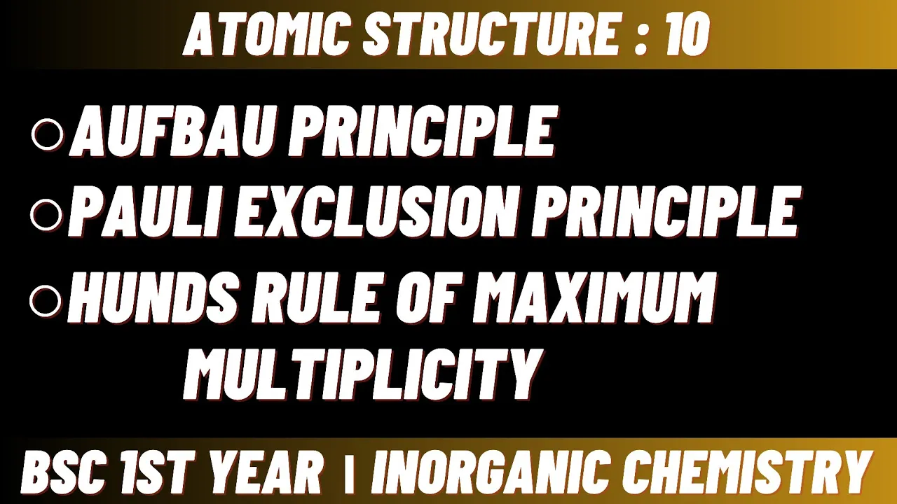 Afbau , Pauli and Hunds rules | Atomic structure - Bsc 1st year inorganic chemistry