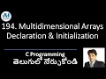 194 Multidimensional Array Declaration Initialization C Programming in Telugu