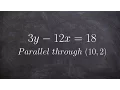 Learn how to write and graph a parallel line through a given point