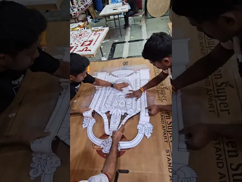 Part 1 Making Tirupati Balaji Lippan Backdrop for #GanpatiDecoration #makhar
