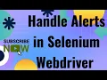 How to Handle Alerts in a Web Page using Selenium Webdriver
