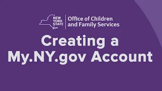 Creating a My NY gov Account