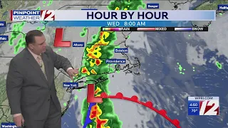 WPRI 12 Weather Forecast for 26 Brief Shower Today Widespread Rain Wednesday