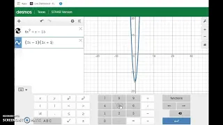 Algebra 1 Unit 8 Review quadratics on Desmos