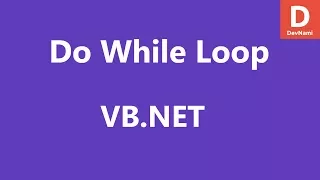 VB Net Do While Loop