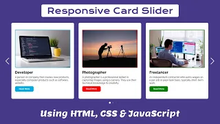 Create Responsive Card Slider in HTML CSS JavaScript Image Slider in HTML CSS JavaScript