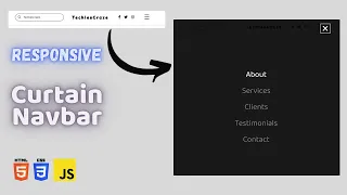 Responsive Navbar with Curtain Menu using HTML CSS JavaScript TechiesCraze
