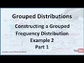 Grouped Frequency Distributions Constructing a Grouped Frequency Distribution - Example 2 Part 1