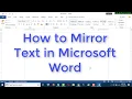 How to Mirror Text in Microsoft Word