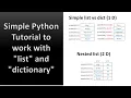 Simple Python Tutorial to work with list and dictionary