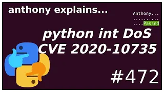 python int DoS vulnerability CVE 2020-10735 beginner - intermediate anthony explains