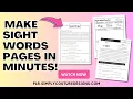 Create Sight Words Worksheets Automatically Kids Educational Books Tutorial and Review