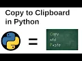 How to Copy Text to Clipboard Using Python