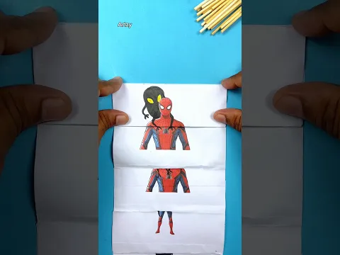 Spider Man × Spider Verse Cardboard Flipping Challenge Game#spiderman #shorts