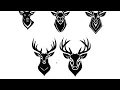Deer Head SVG Mascot Cut File Cricut Clipart Silhouette Png