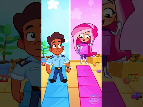 Pink vs Blue! 🎲💗 Curly & Villainess Play the Color Jump Game #kids #cartoons