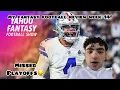 MISSED PLAYOFFS MY FANTASY FOOTBALL REVIEW WEEK 14 2023