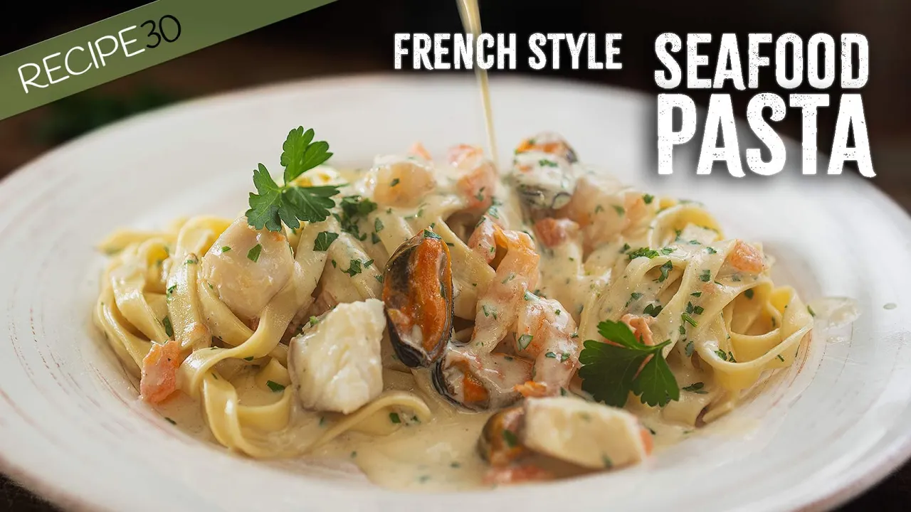 Creamy Seafood Pasta French Style!