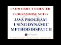 JAVA PROGRAM FOR DYNAMIC METHOD DISPATCH CS3391 OBJECT ORIENTED PROGRAMMING NOTES