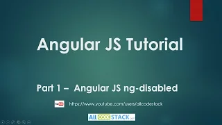 Part 1 - AngularJS Tutorial ng-disabled directive