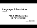 9 PEG CFG Semantics Performance
