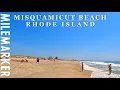 4K Misquamicut Beach Westerly Rhode Island - Relaxing Scenic Beach Walking Tour with binaural