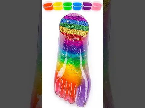 Satisfying Video | How to Make Rainbow Foot Slime | Rainbow Syringe Slime | Mixing Cutting ASMR #1